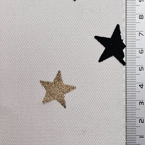 Star Flocked Mesh Metallic Polyester Knit Fabric | FAB1610 | 1.Pink, 2.Beige, 3.White, 4.Black by Fabricis.com #