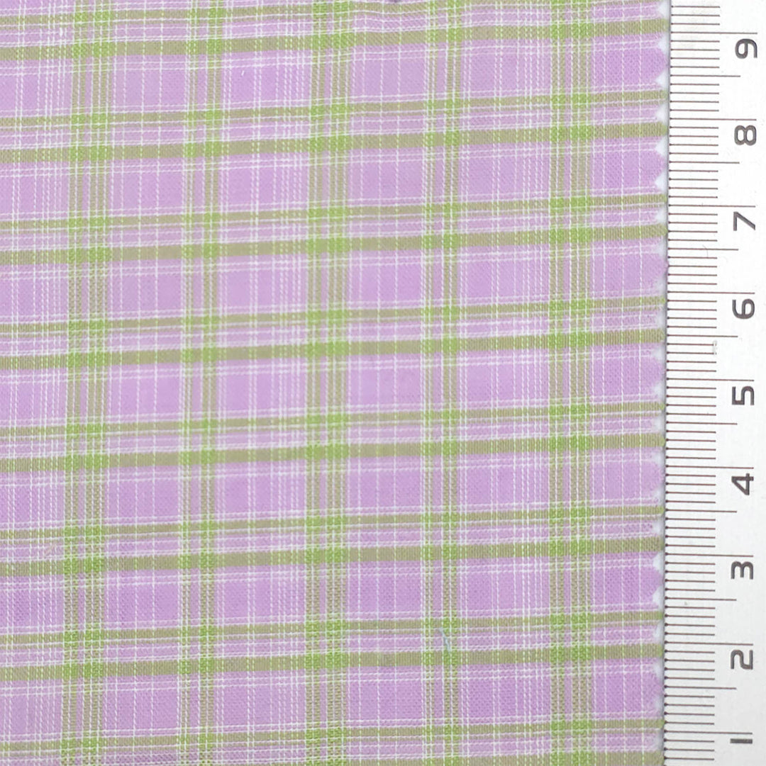 1.Lime Green-2.Periwinkle Blue-3.Baby Pink-4.Apricot-5.Spring Green - Washing Check Cotton Poly Woven Fabric - FAB 1831