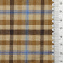 Tartan Plaid Check YarnDyed Spandex Polyester Woven Fabric - FAB1807 - Brown and blue plaid