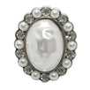 21mm Pearl Shank Buttons Crystal Accents - FBTN231 - Silver / 21mm 