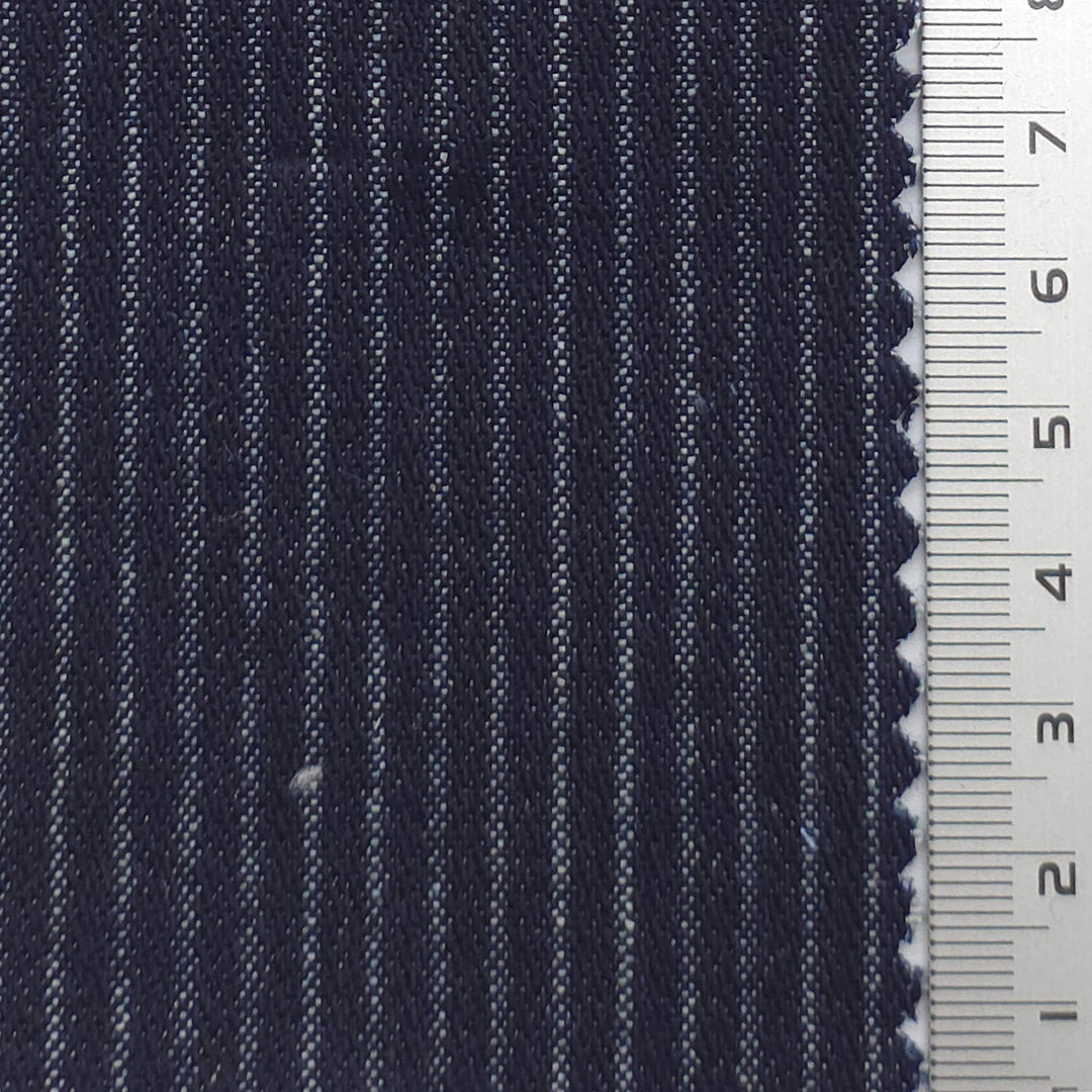 1: Dark Navy-2: Black-Swatch - Pinstripe Denim Cotton Woven Fabric - FAB 1918