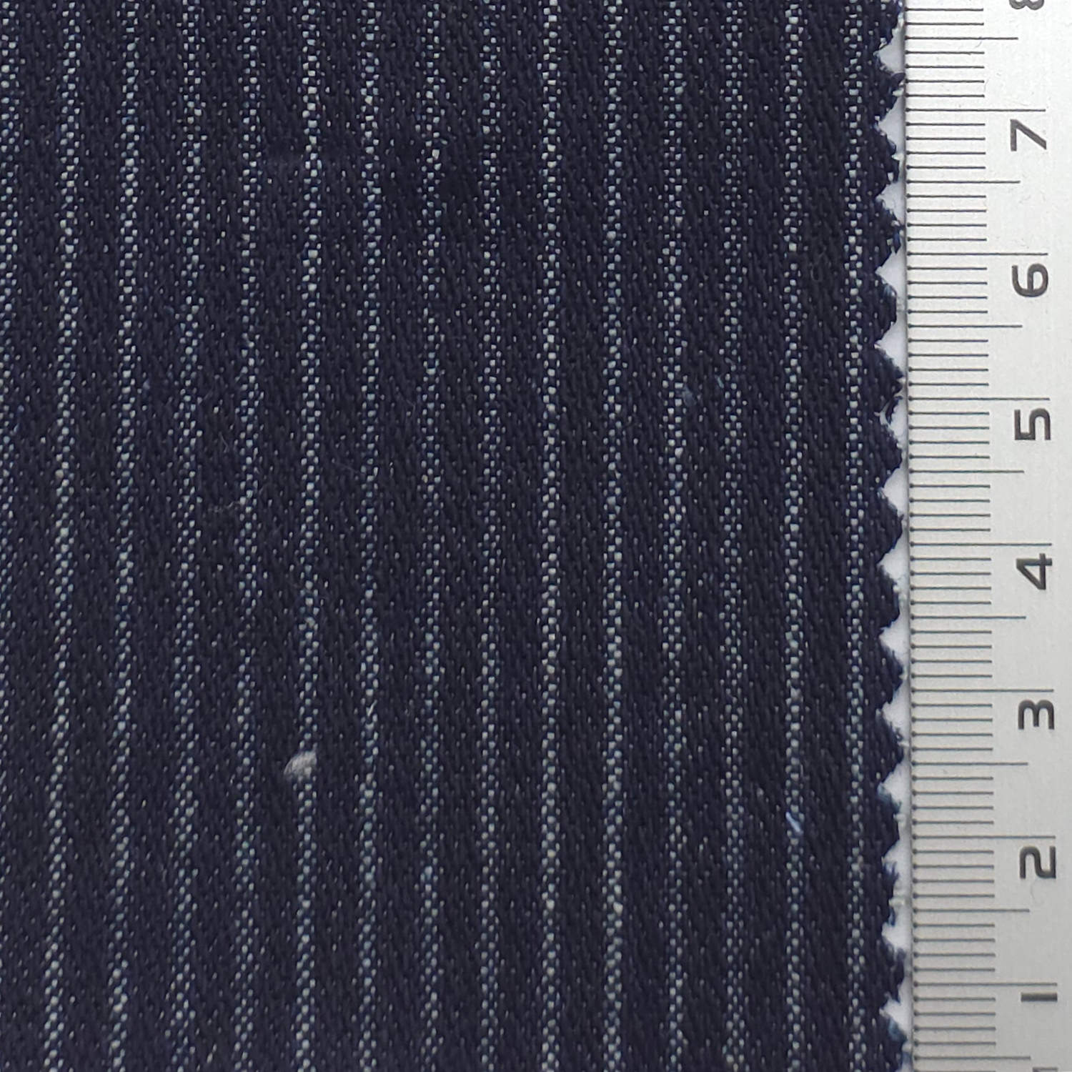 Dark Navy - Pinstripe Denim Cotton Woven Fabric - FAB1918
