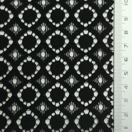 Solid Dot Lace Cotton Nylon Knit Fabric | FAB1560 | 1.Black, 2.White, 3.Ivory, 4.Pink, 5.Mint, 6.Beige by Fabricis.com #