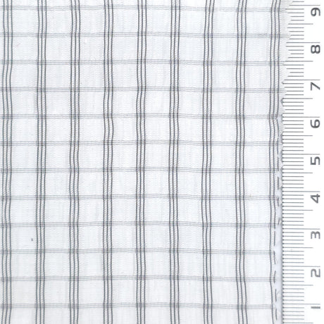 1: White-2: Cream-3: Light Blue-4: Pink-5: Blue - Very Lightweight Crinkle Windowpane Tencel Nylon Woven Fabric - FAB 1926