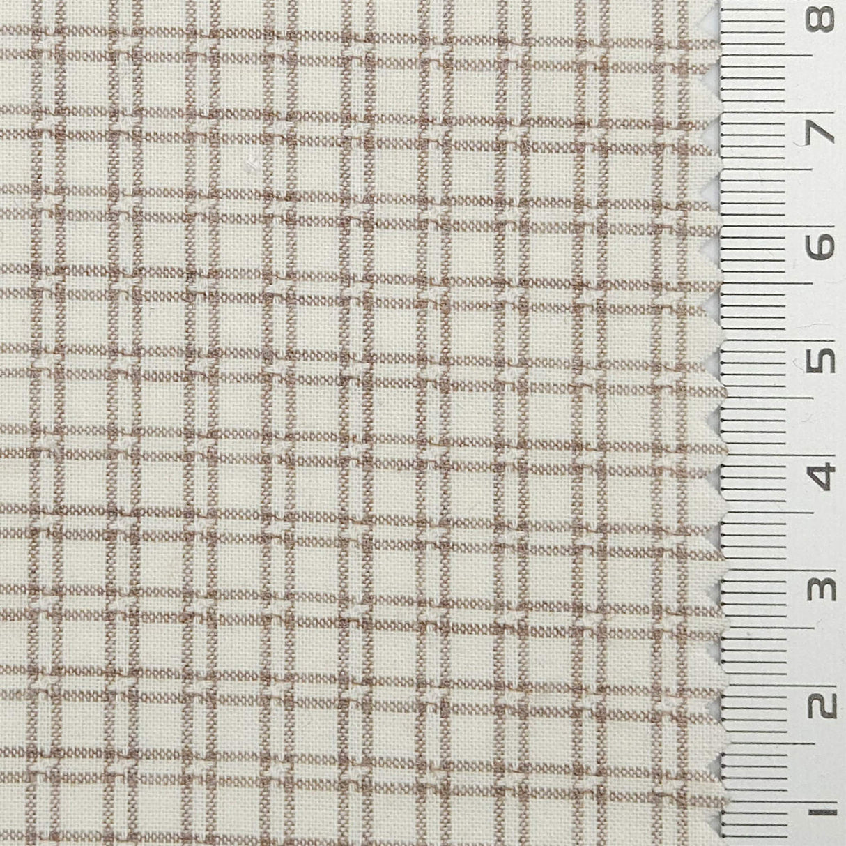 Monochrome Check YarnDyed Cotton Woven Fabric - FAB1800 - Light Beige Plaid