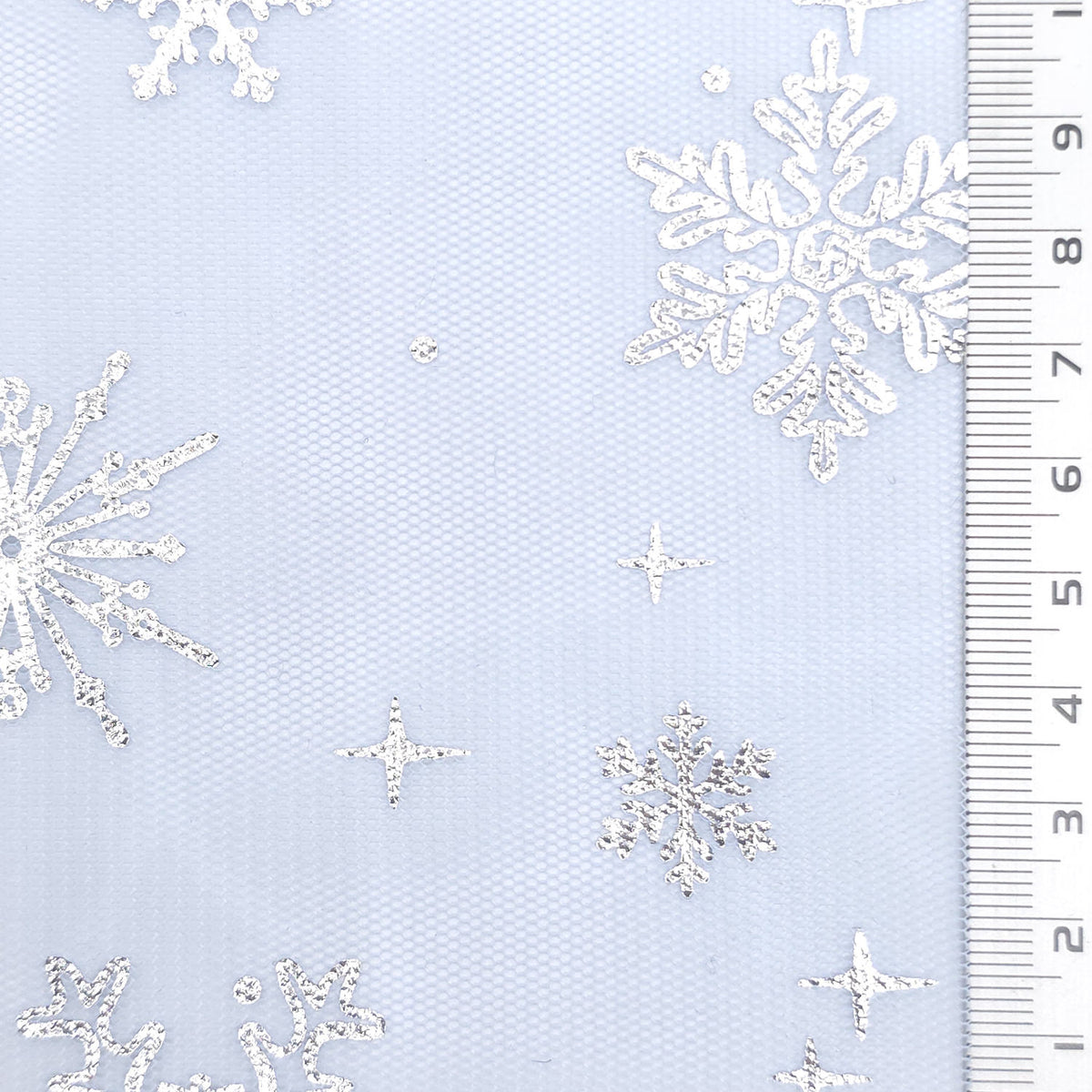 Snowflake Polyester Knit Fabric - FAB1952 - Blue