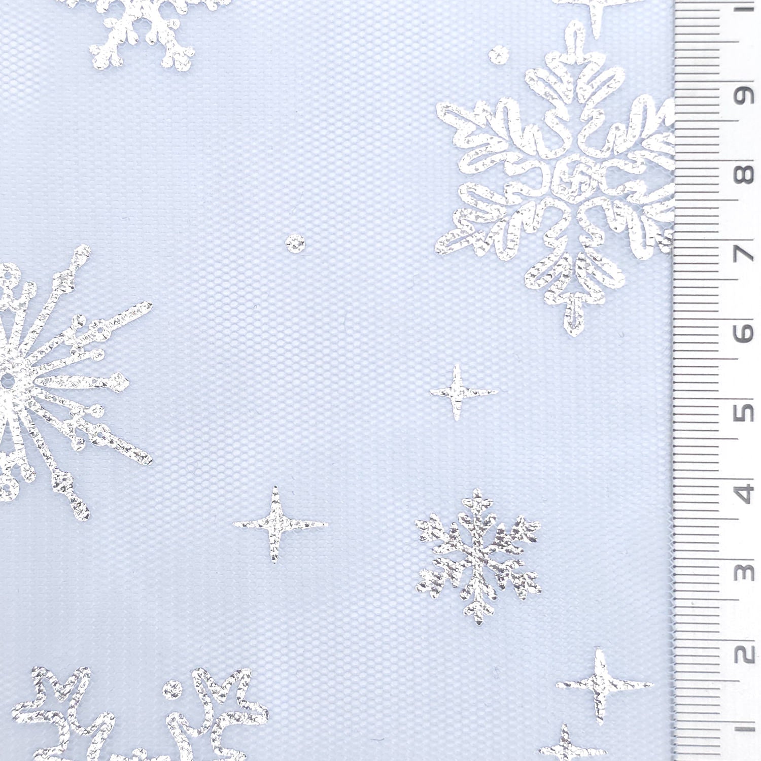 Snowflake Polyester Knit Fabric - FAB1952 - Blue