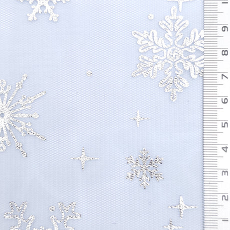 Snowflake Polyester Knit Fabric - FAB1952 - Blue