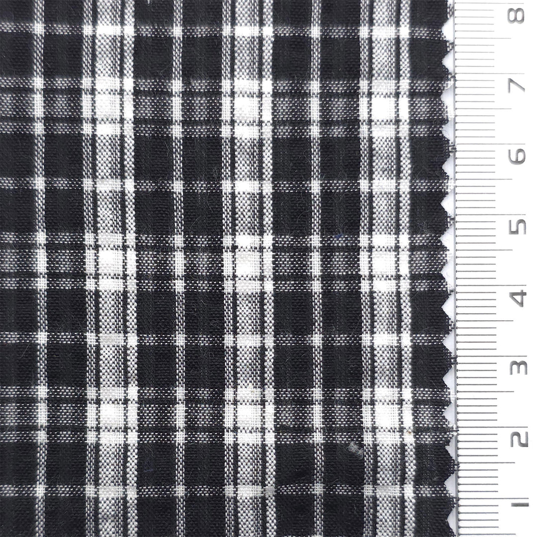 1: Black-2: Light Blue-3: White-4: Navy Blue-Swatch - Gingham Poly Cotton Woven Fabric - FAB 1863