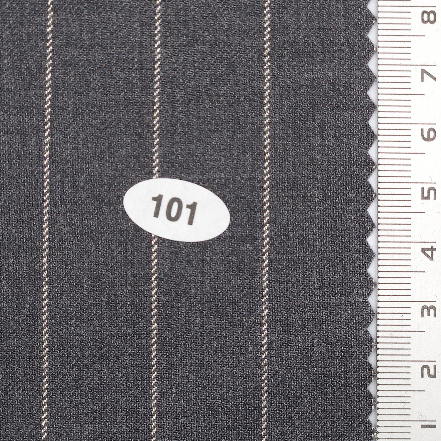 1.Charcoal-2.Navy-3.Dark Navy-4.White-5.Black - 20 mm Pin Stripe Spandex Polyester Metallic Rayon Woven Fabric - FAB 1751