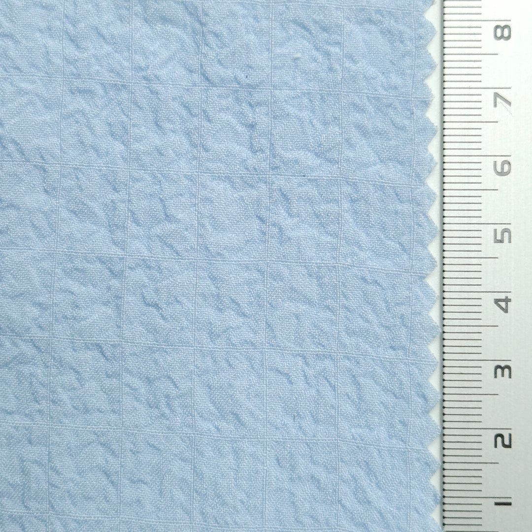 1.Tropical Blue-2.Periwinkle-3.Hint Of Green-4.Bisque-5.White - Solid Crepe Fukuro Polyester Woven Fabric - FAB 1557