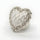 Sweet Heart Button, 21mm, White & Crystal, Delicate Design, Fashion & Craft - FBTN254 - Silver / 21mm 