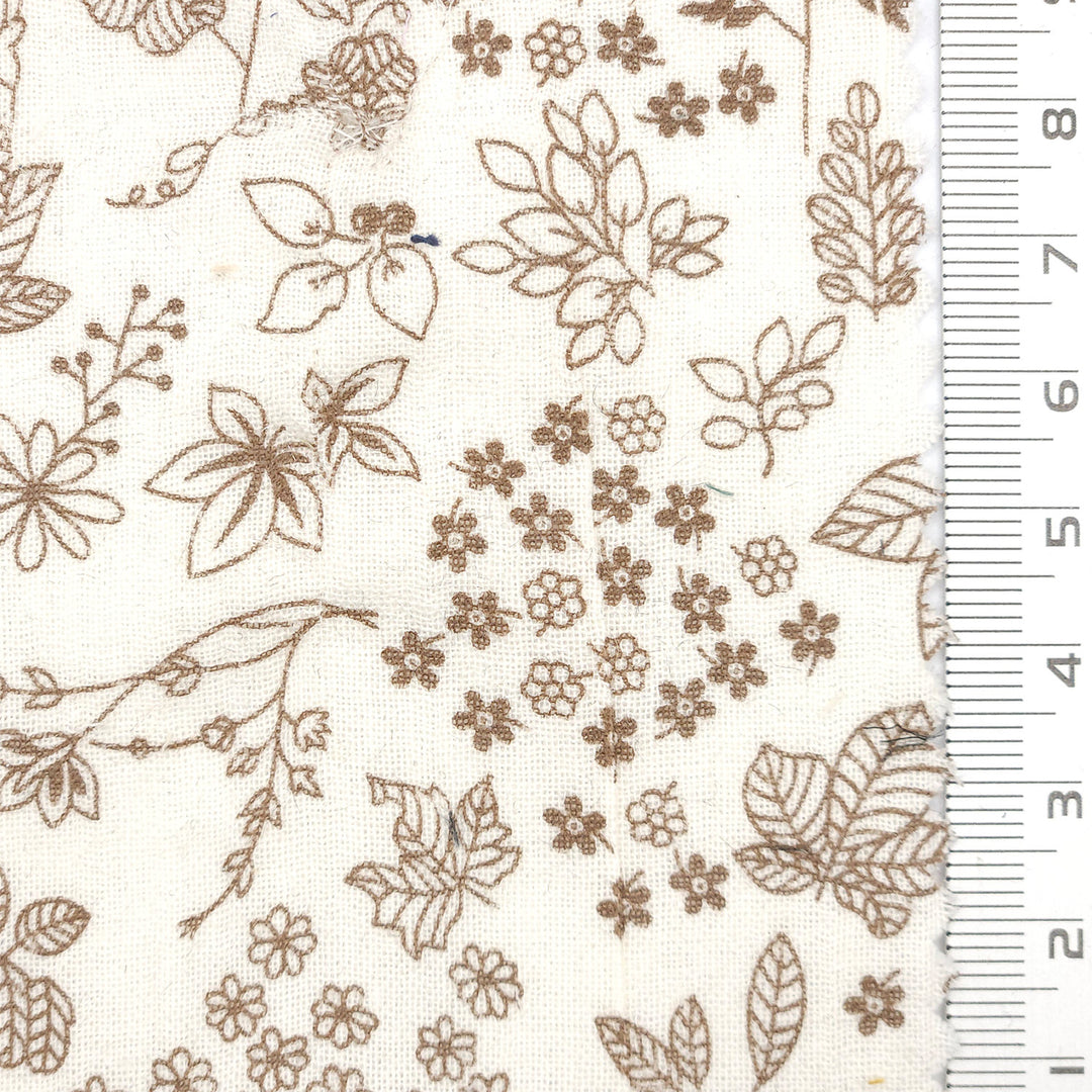 1.Ivory-2.Cream-3.Beige-4.Powder blue-5.Rose - Intricate Botanical Toile Print Gauze Cotton Woven Fabric - FAB 1750