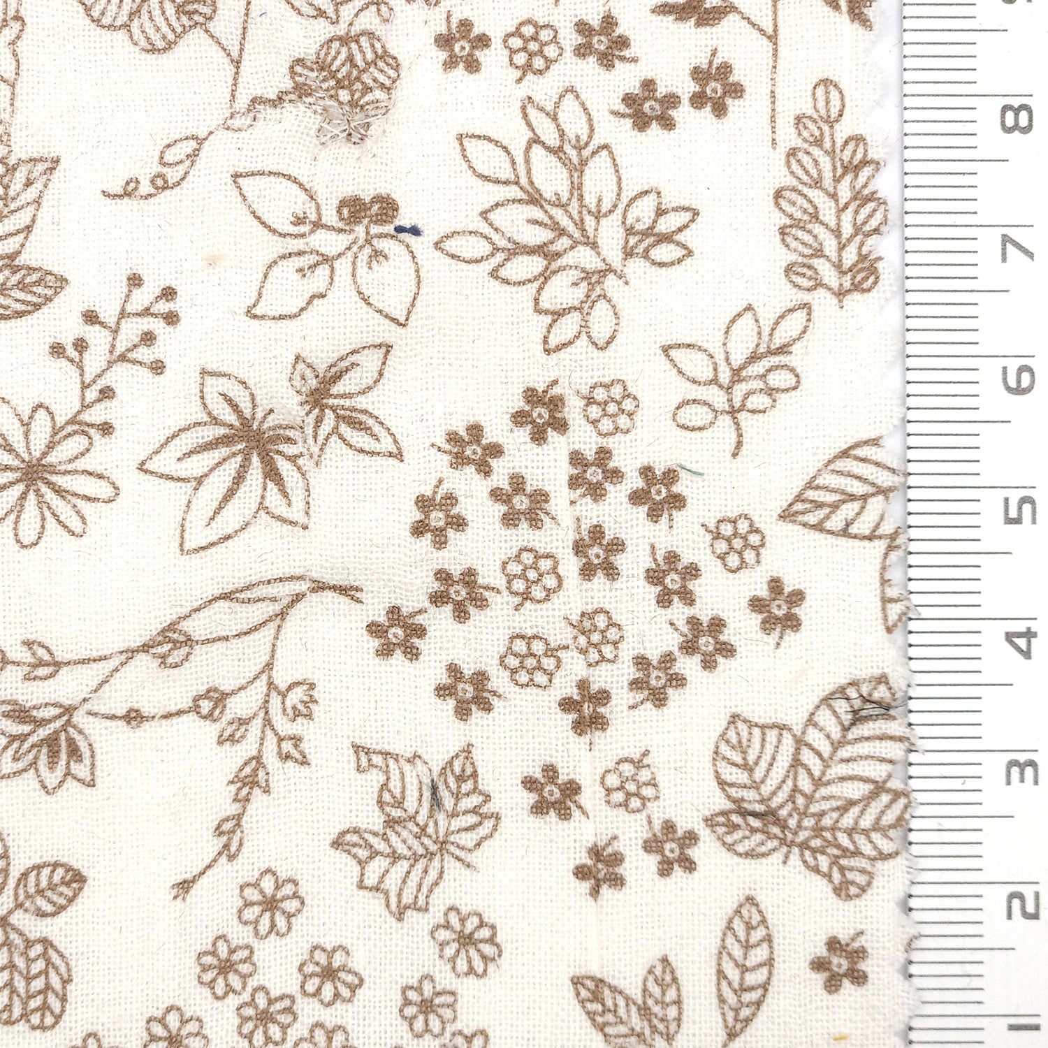 Intricate Botanical Toile Print Gauze Cotton Woven Fabric - FAB1750 - 1.Ivory-2.Cream-3.Beige-4.Powder blue-5.Rose-6.Black 