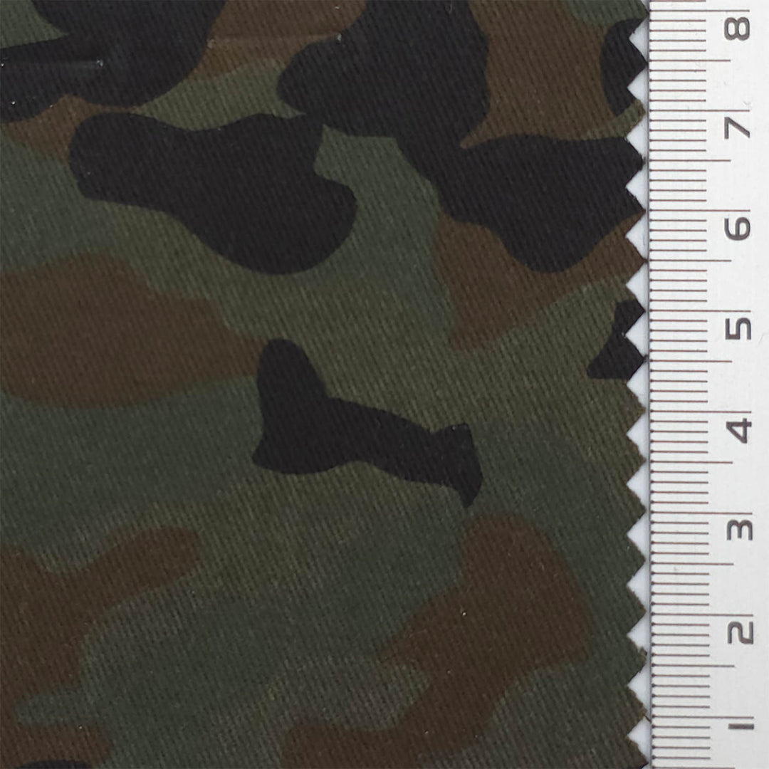 1.Woodland (S)-2.Black (S)-3.Burgundy (S)-4.Navy Blue (S)-5.Olive (L) - Camouflage Twill Cotton Woven Fabric - FAB 1844