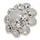 Unique Opal Petal Button, 23mm, White Iridescence, Crystal Accents, Shank - FBTN250 - Silver / 23mm 