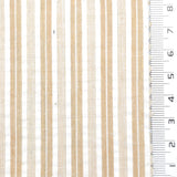 Beige - Dobby Stripe Woven Cotton Poly Shirting Fabric - FAB1859