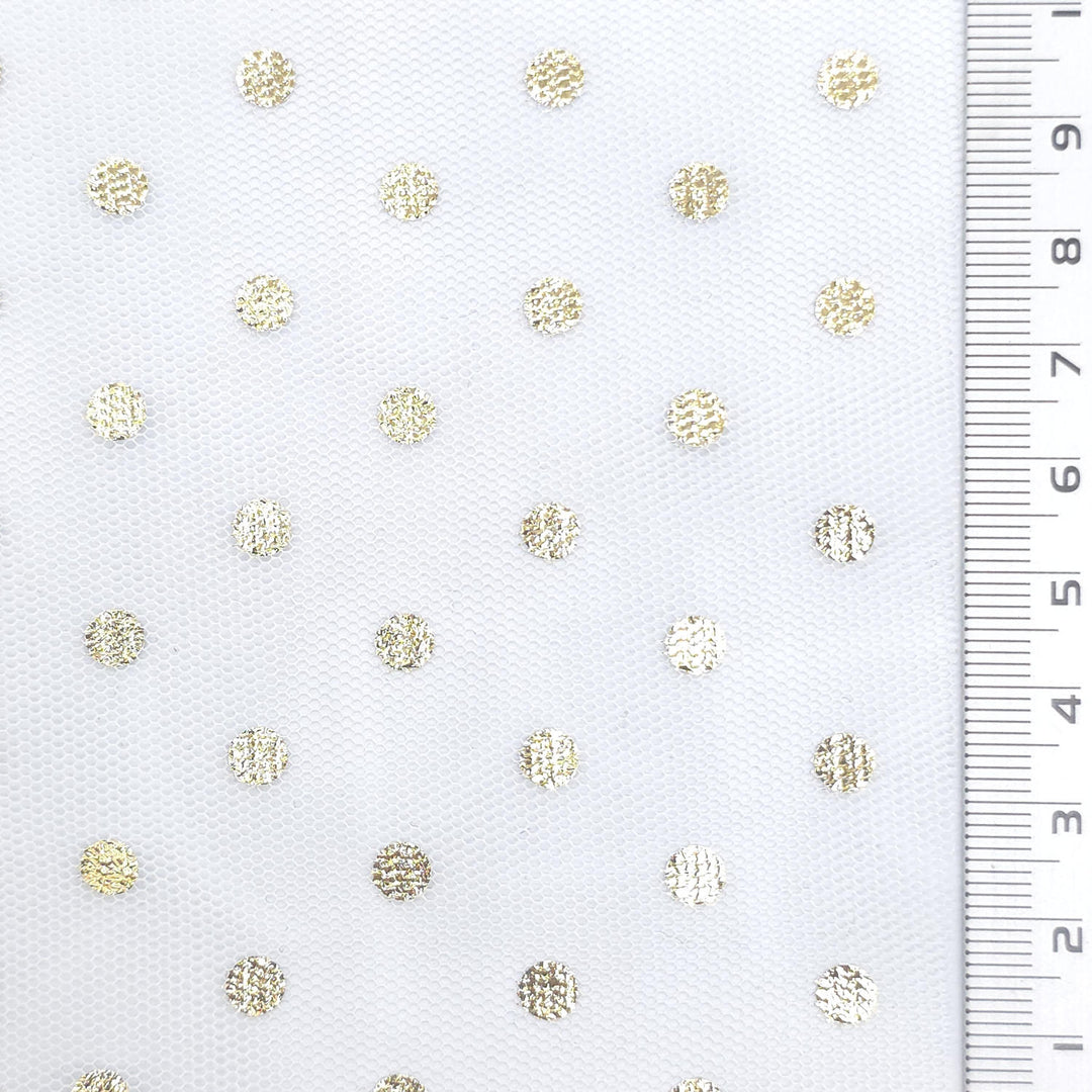 Foil Dot Polyester Knit Fabric - FAB1951 - Ivory