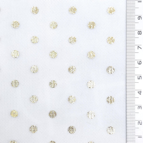 Foil Dot Polyester Knit Fabric - FAB1951 - Ivory