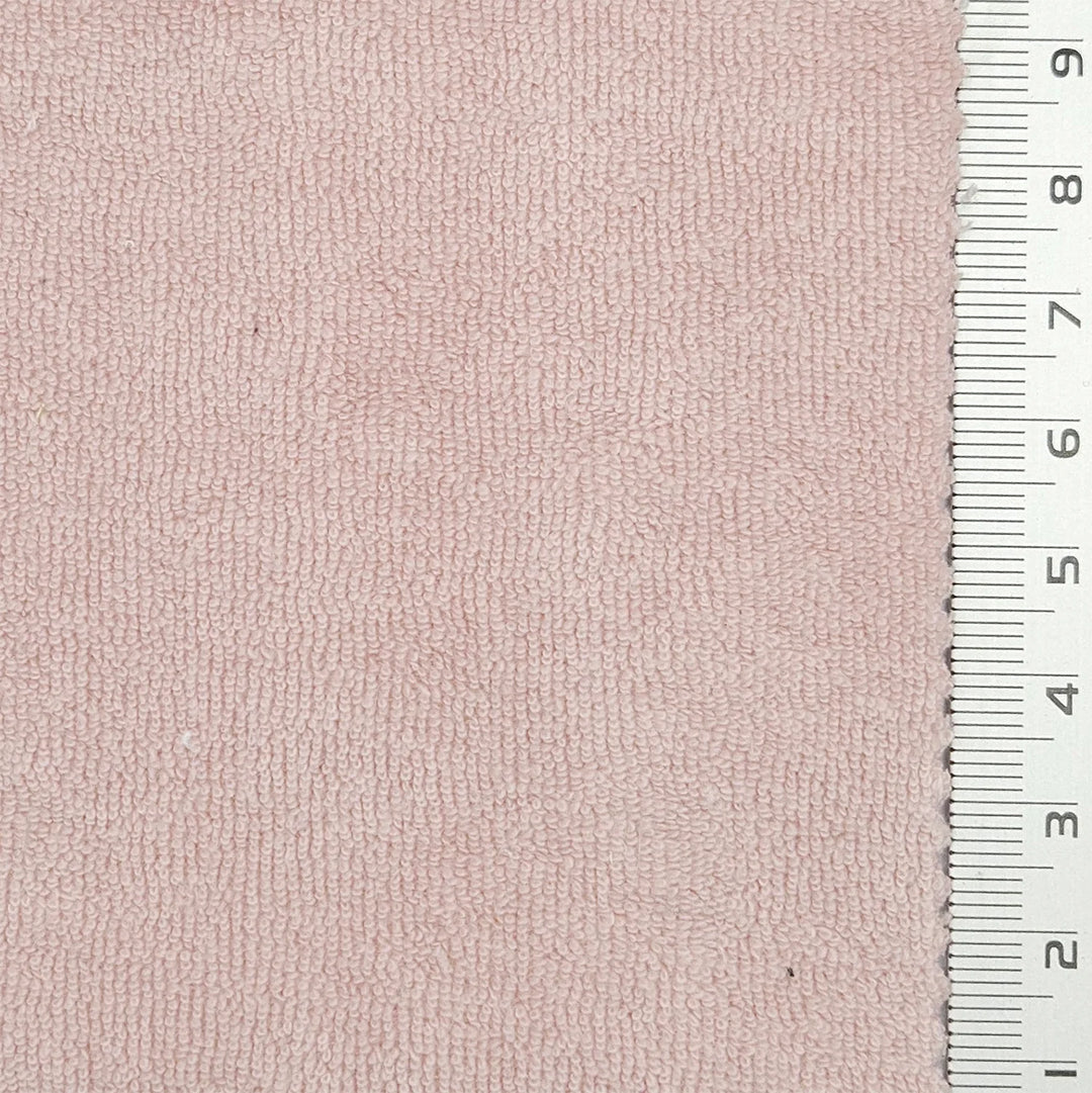 1.Light pink-2.White-3.Ivory-4.Light beige-5.Pale yellow - Towelling Solid Terry Cotton Polyester Knit Fabric - FAB 1766
