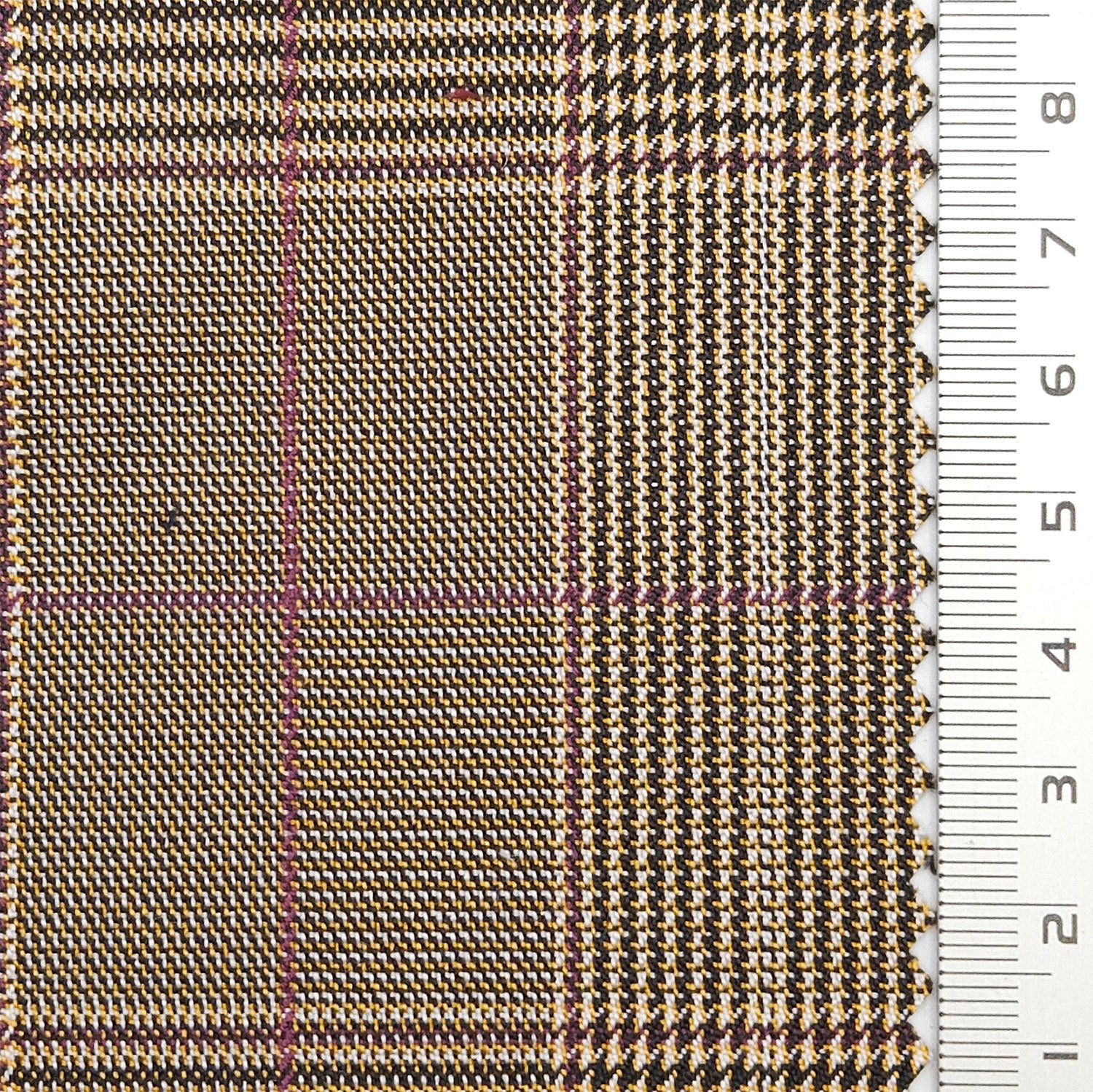 Glen Check YarnDyed Spandex Rayon Polyester Woven Fabric - FAB 1769 - 1.Black and purple plaid