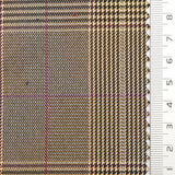 Glen Check YarnDyed Spandex Rayon Polyester Woven Fabric - FAB1769 - 1.Black and purple plaid-2.Olive green and Black plaid-3.Black and orange plaid-4.Light brown plaid-5.Black and blue plaid-6.Black and grey plaid 