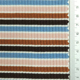 Stripe Rib YarnDyed Spandex Cotton Knit Fabric | FAB1591 | FAB1591-1, FAB1591-2, FAB1591-3 by Fabricis.com #