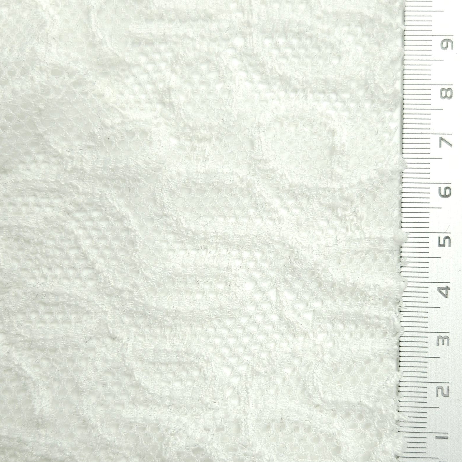 Solid Coversational Lace Nylon Spandex Knit Fabric - FAB 1575 - 1.White