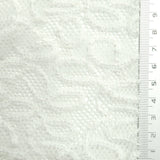 Solid Coversational Lace Nylon Spandex Knit Fabric | FAB1575 | 1.White, 2.Frost, 3.Dust Storm, 4.Promenade, 5.Lucky Point, 6.Black by Fabricis.com #