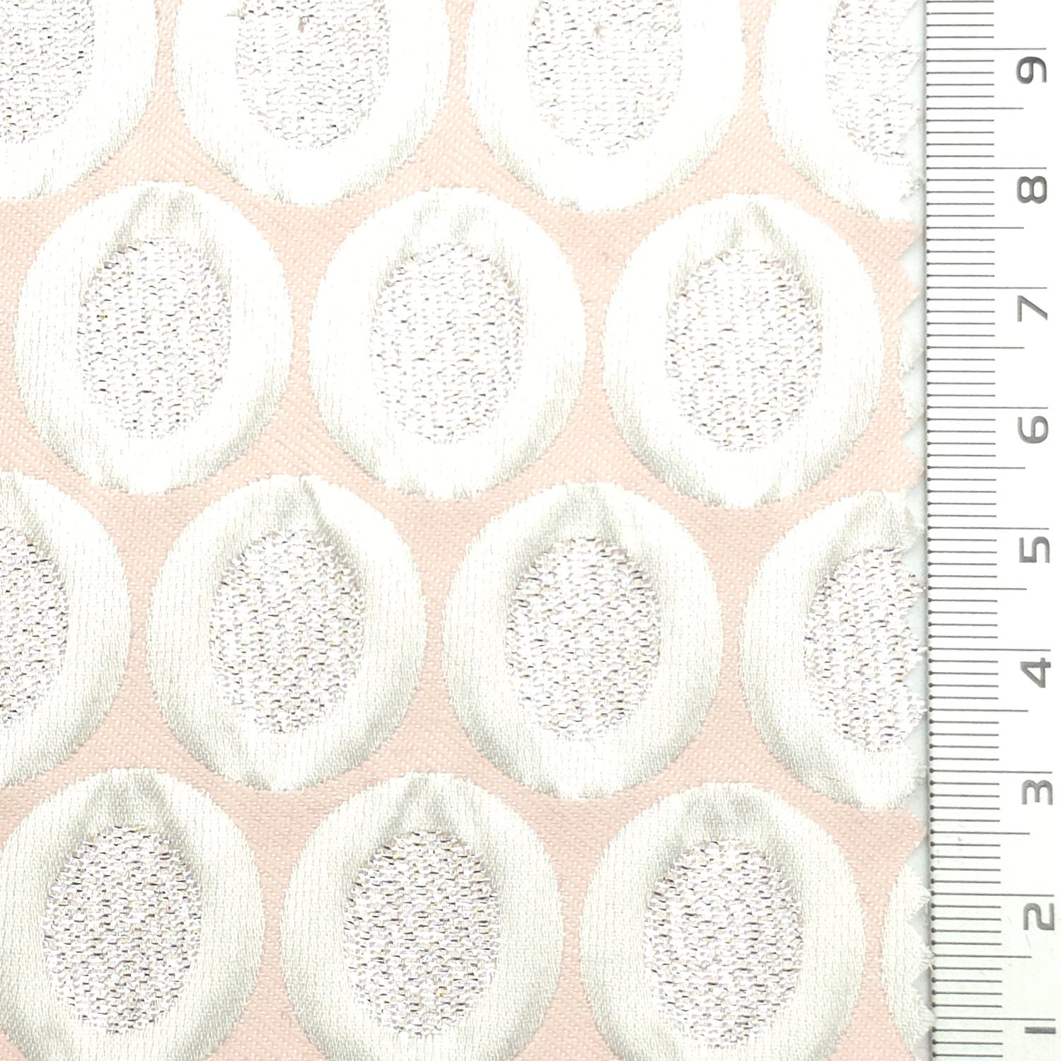Geometric Polyester Nylon Woven Fabric - FAB1977 - Peach