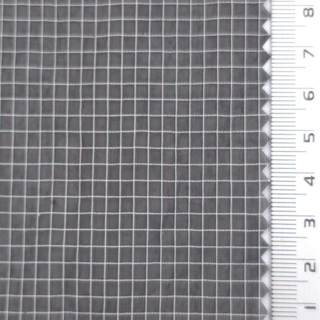Black - Windowpane Plain Nylon Woven Fabric - FAB1869