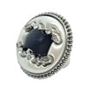 Unique Layered Button, 23mm, Leather Center, Crystal Ring, Fashion & Craft Supply - FBTN258 - Silver / 23mm 