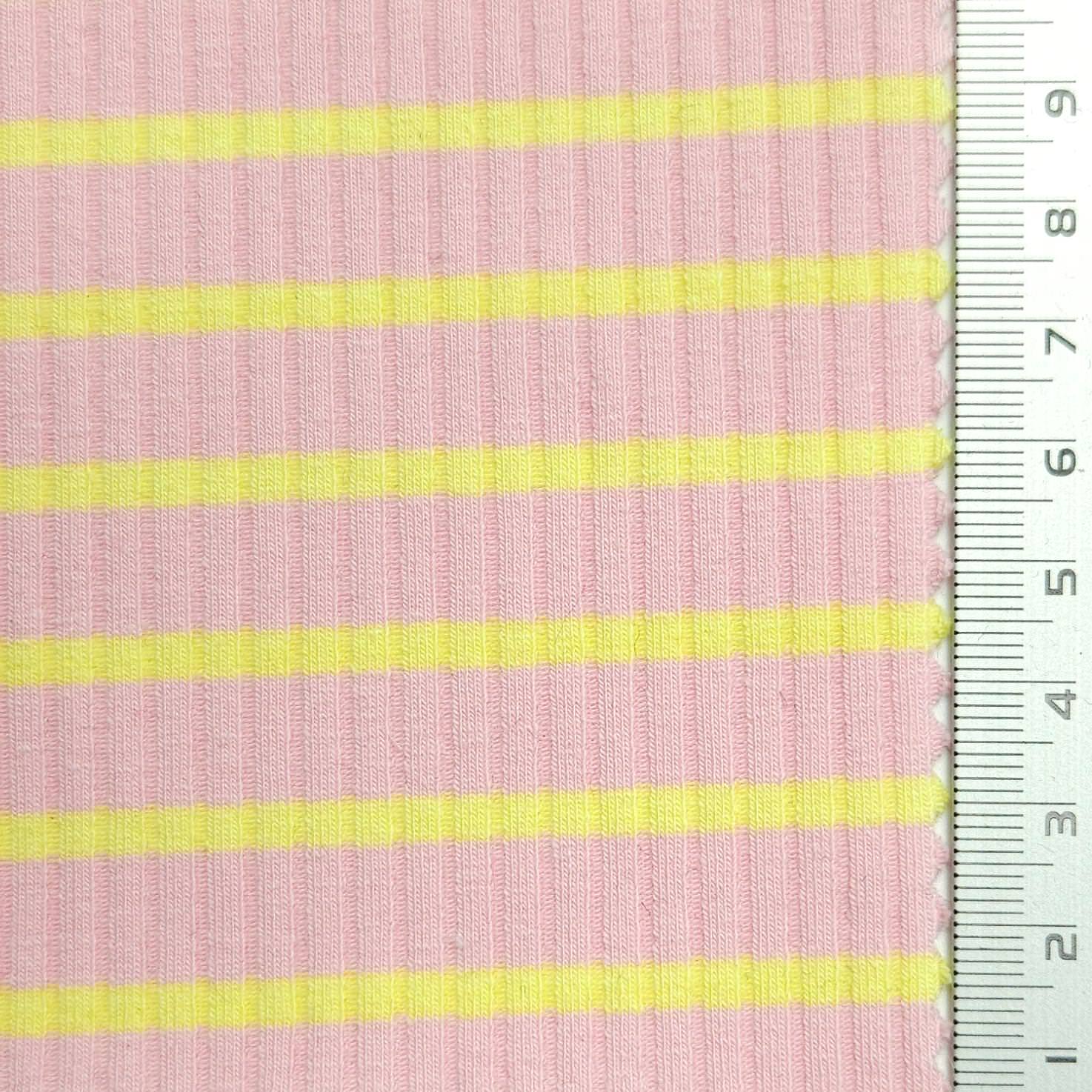 Stripe Rib YarnDyed Spandex Cotton Knit Fabric | FAB1592 | FAB1592-1, FAB1592-2, FAB1592-3, FAB1592-4, FAB1592-5 by Fabricis.com #