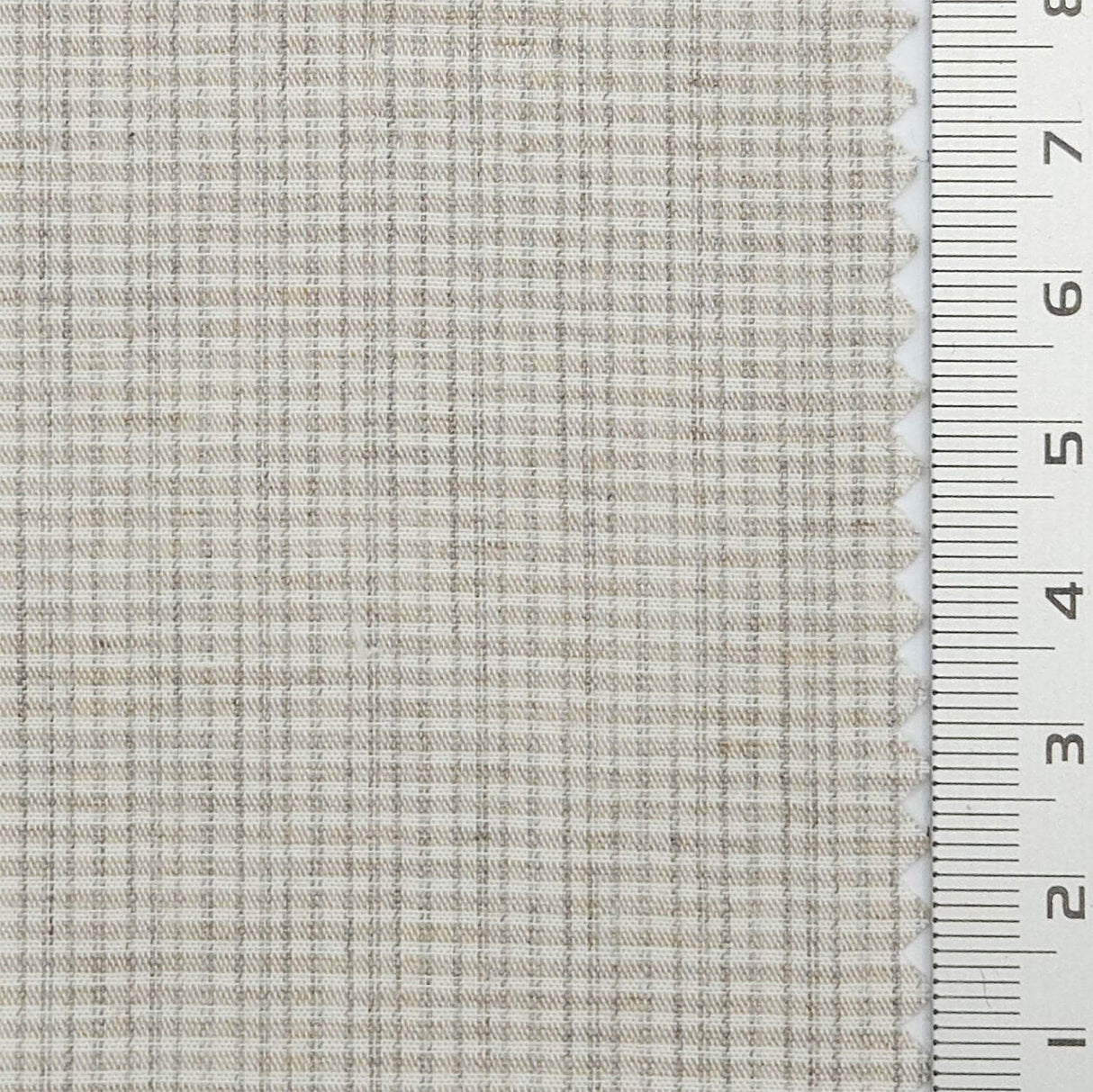 Subtle Grid Check Plain Cotton Woven Fabric - FAB1795 - Light Beige