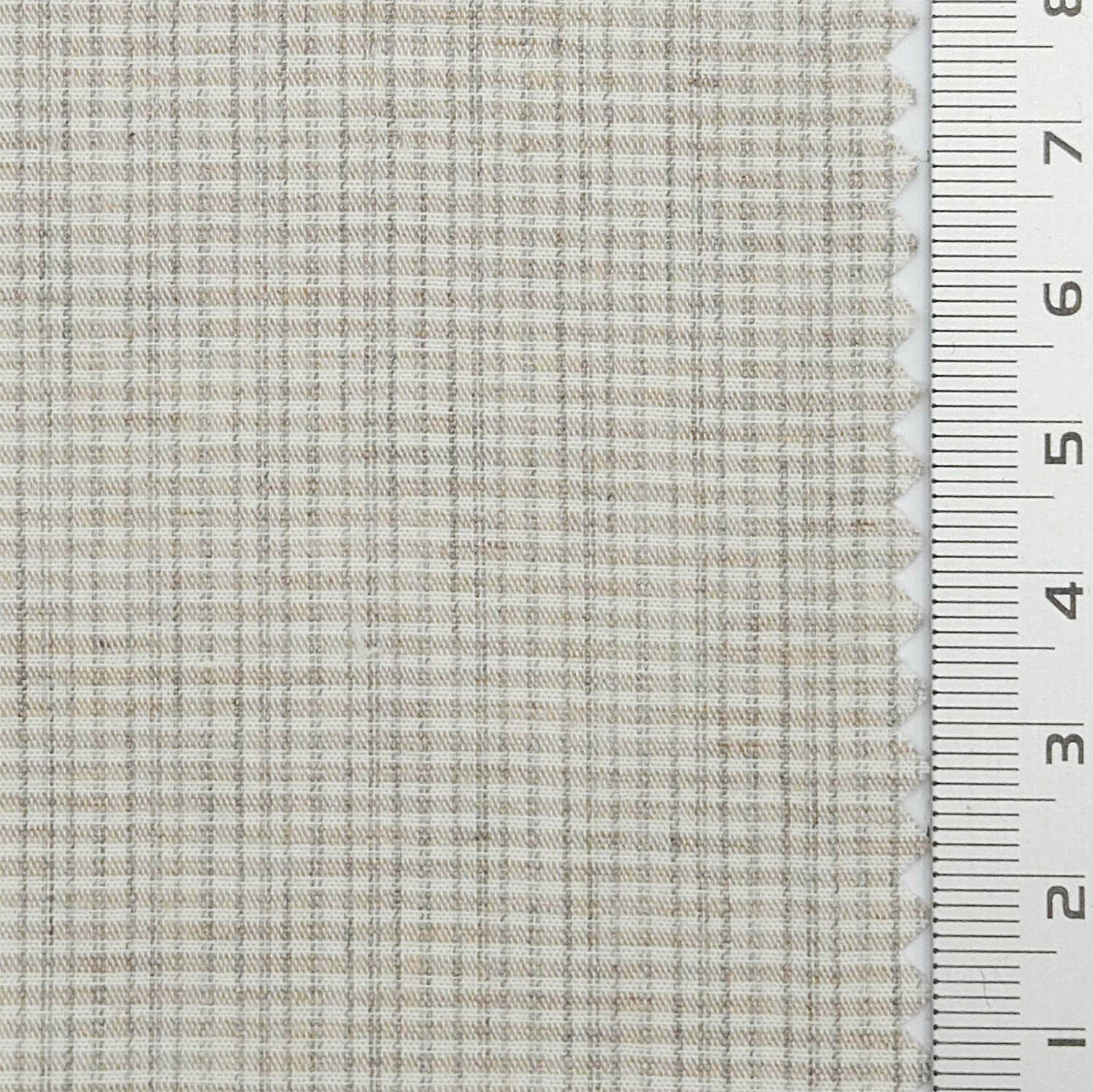 Subtle Grid Check Plain Cotton Woven Fabric - FAB 1795 - 1.Light Beige