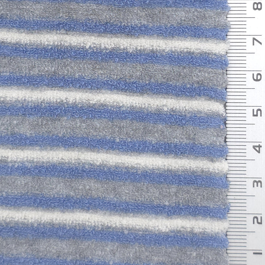 Stripe Cotton Polyester Knit Fabric - FAB1958 - Blue