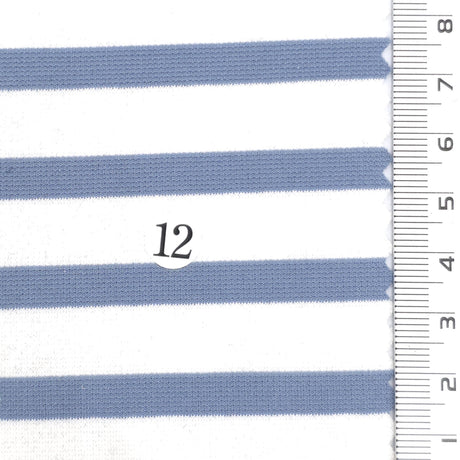 1: Light Blue-2: Pink Beige-3: Navy Blue-4: Dusty Rose-5: Dark Brown - Stable Medium Weight Striped Poly Cotton Span Ponte Knit Fabric - FAB 1922