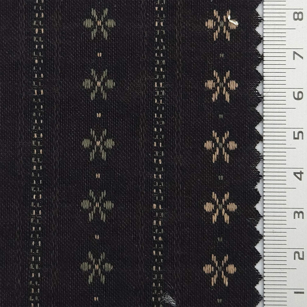 1.Tan-2.Black-3.Navy-Swatch - Nostalgia Stripe Jacquard Cotton Woven Fabric - FAB 1808