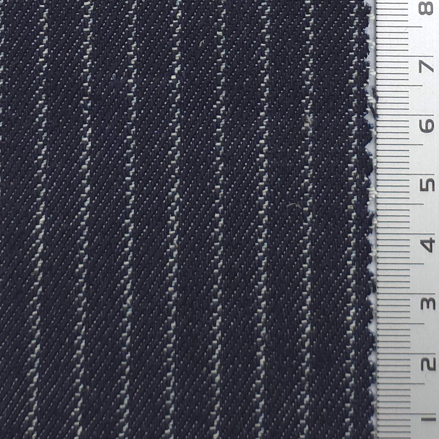 Dark Navy - Railroad Stripe Jacquard Denim Cotton Woven Fabric - FAB1917