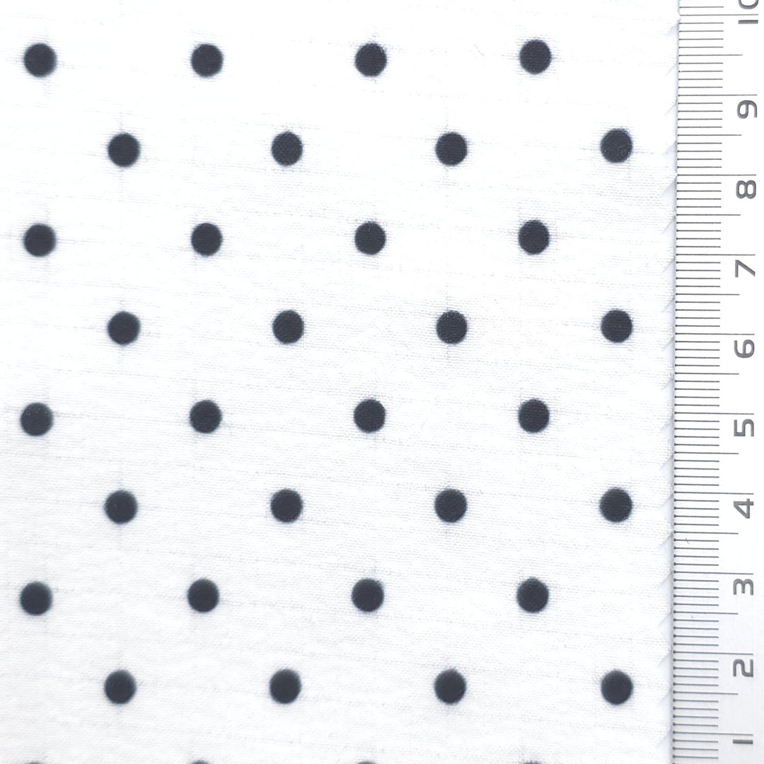 Polka Dot Polyester Woven Fabric - FAB1972 - White