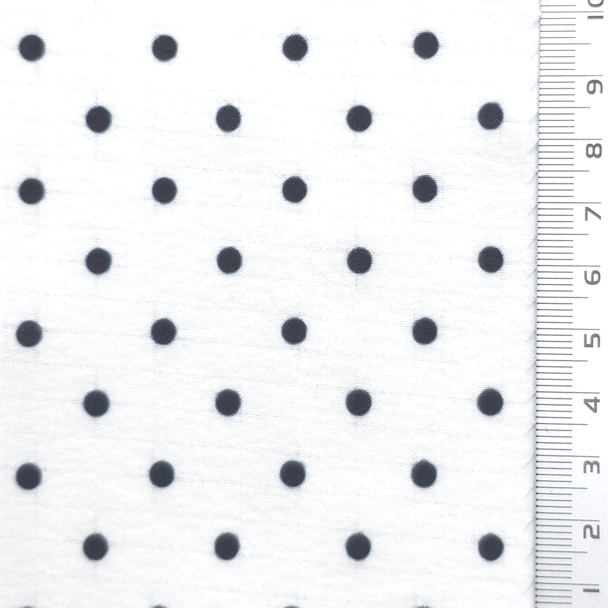 Polka Dot Polyester Woven Fabric - FAB1972 - White