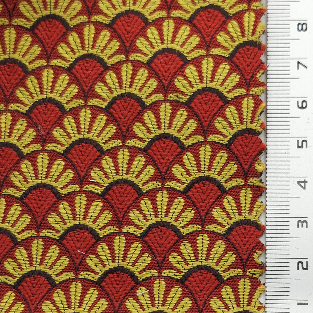 1.Red-2.Blue-3.Lilac-4.White-5.Garnet - Floral Jacquard YarnDyed Polyester Woven Fabric - FAB 1625
