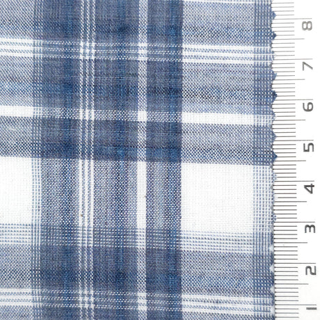 Dark Blue - Plaid Woven Cotton Fabric - FAB1860