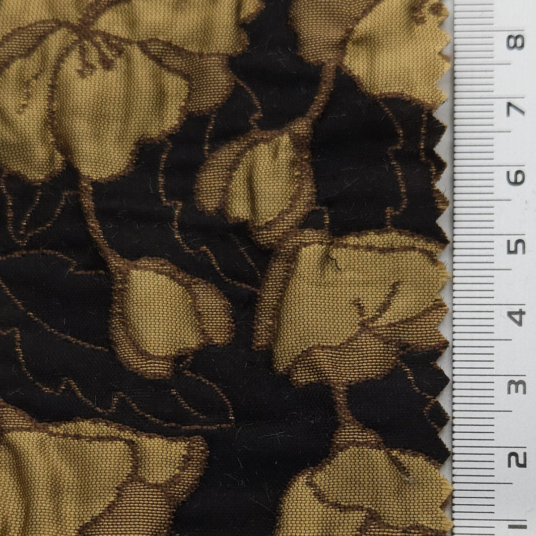 1.Gold-2.Red-3.Turquoise-4.Pink-5.Black - Floral Jacquard YarnDyed Polyester Woven Fabric - FAB 1624