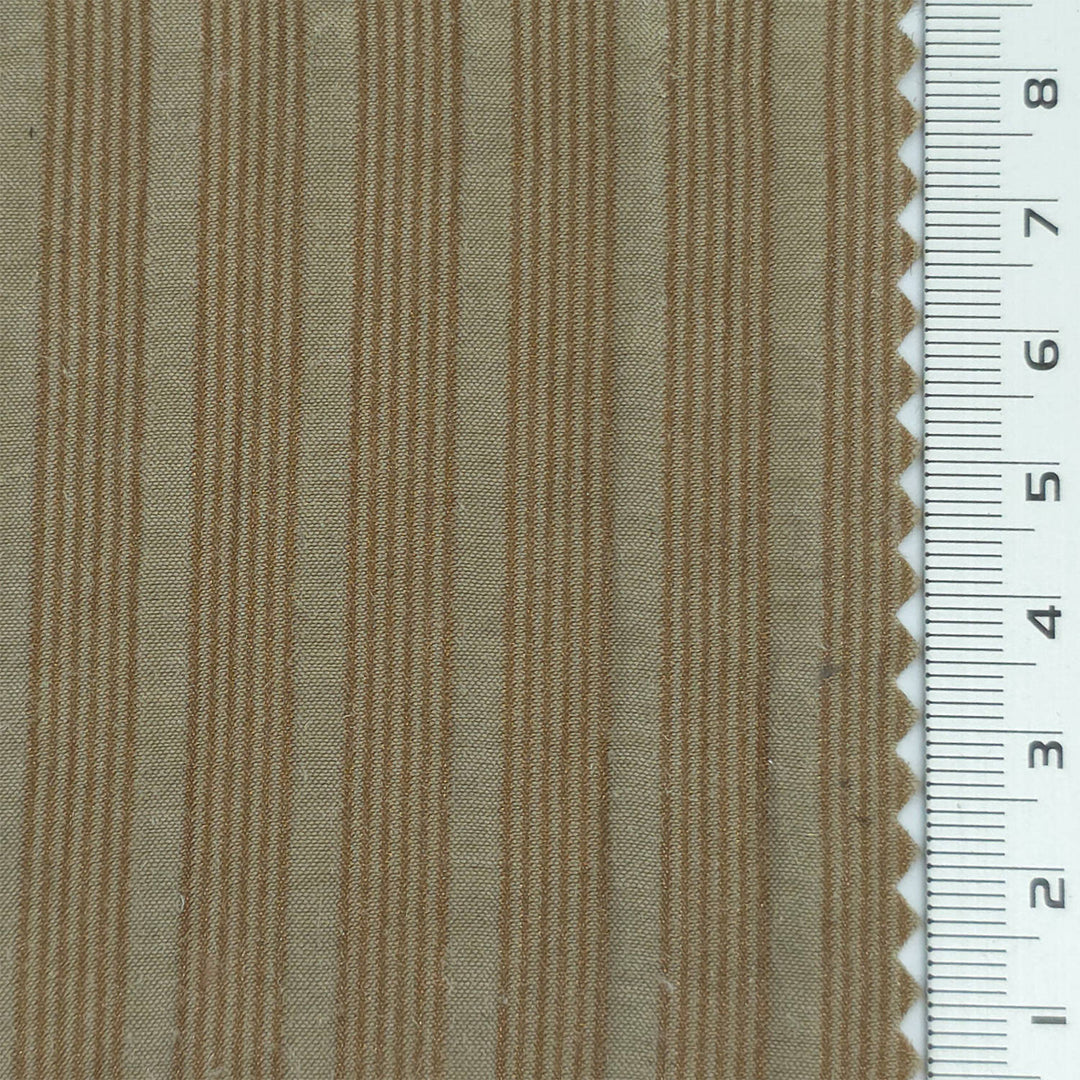 1: Warm Brown-2: White-3: Ivory-4: Pale Beige-5: Light Gray - Jacquard Stripe Lyocell Nylon Woven Fabric - FAB 1877