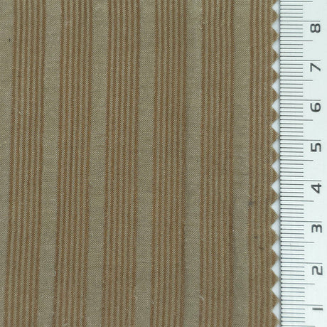 Warm Brown - Jacquard Stripe Lyocell Nylon Woven Fabric - FAB1877