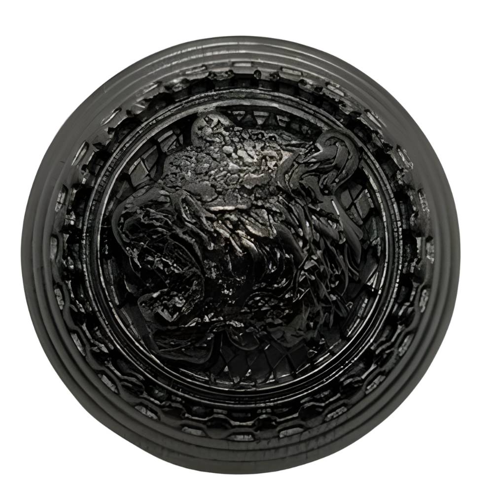 Nickel / 15mm-Nickel / 18mm-Nickel / 21mm-Nickel / 23mm-Nickel / 25mm - Versatile Black Nickel Shank Button, 15~25mm, Floral Pattern, Semi - Gloss, Multiple Sizes - FBTN284