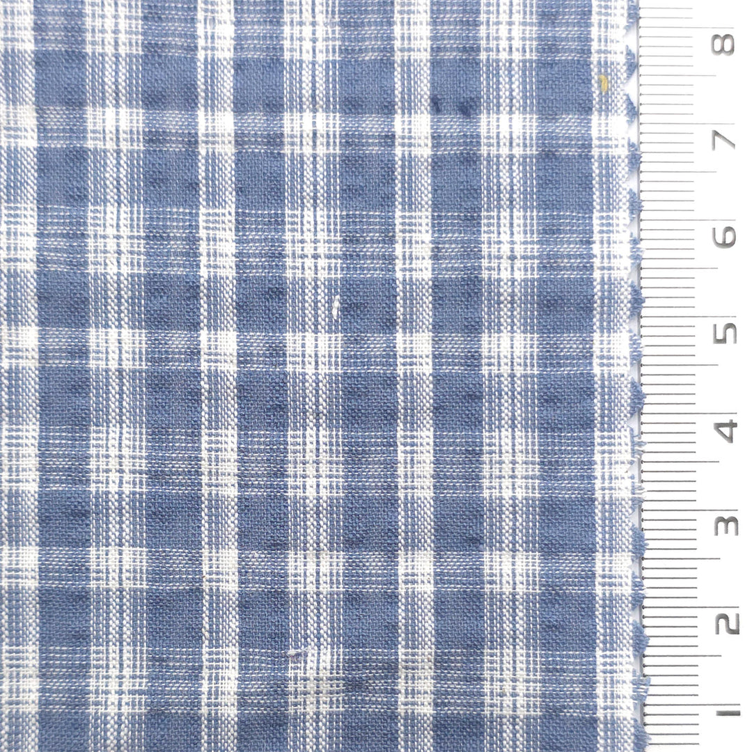 1: Slate Blue-2: Light Blue-3: Navy Blue-4: Navy Blue-5: Black - Plaid Cotton Woven Fabric - FAB 1864