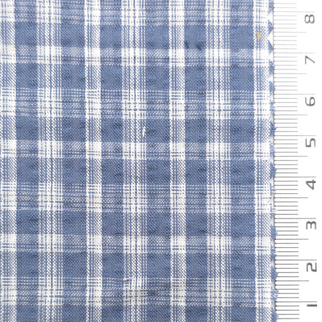 Slate Blue - Plaid Cotton Woven Fabric - FAB1864