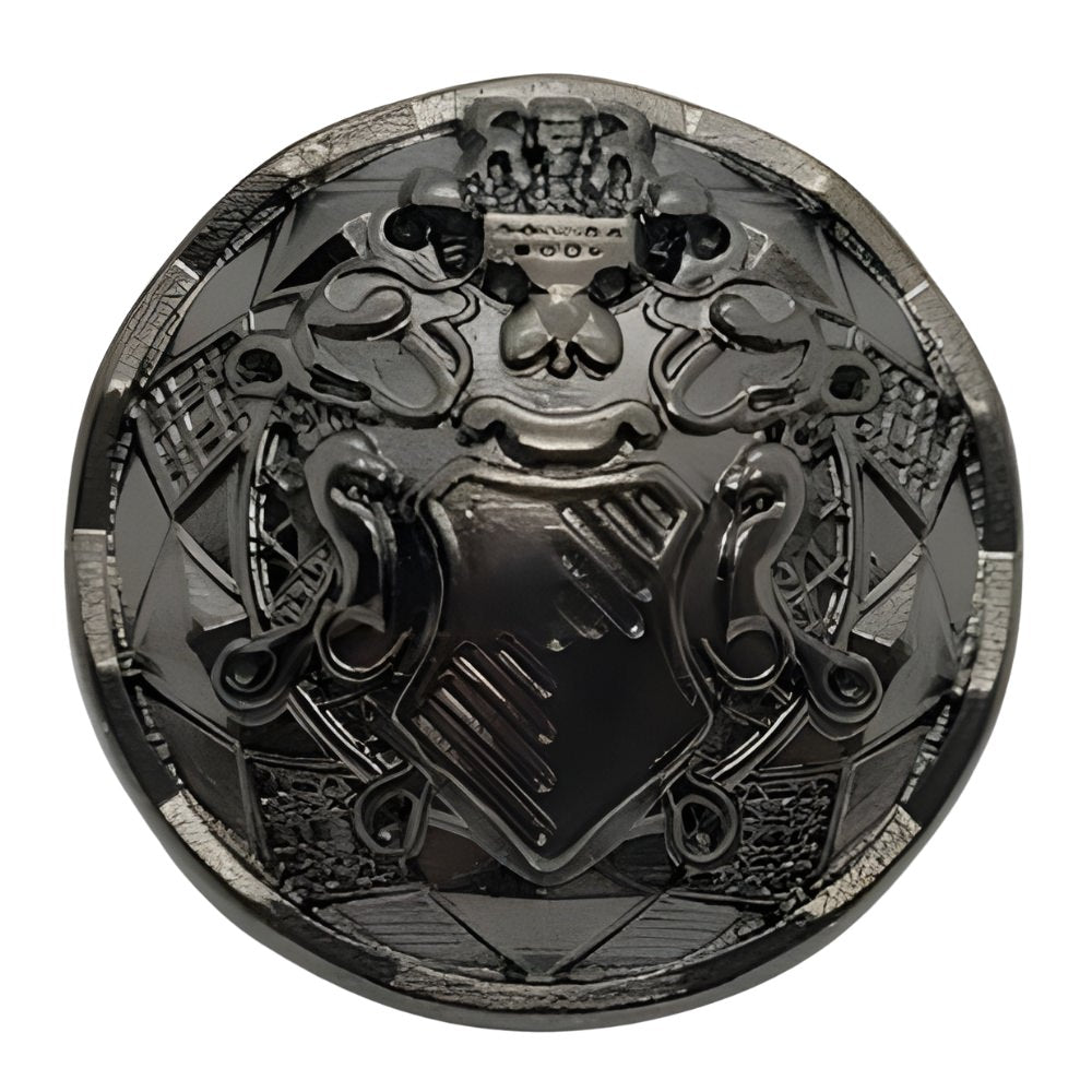 Nickel / 15mm-Nickel / 18mm-Nickel / 21mm-Nickel / 23mm-Nickel / 25mm - Cast Metal Crest Button, Black Nickel Finish, 15~25mm, Costume & Accessories Supply - FBTN280